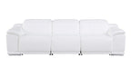 Two Piece White Genuine Leather Five Person Seating Set