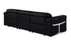 Two Piece Black Italian Leather Five Person Seating Set
