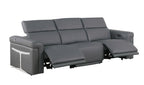 Two Piece Dark Gray Italian Leather Five Person Seating Set
