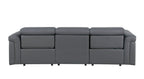 Two Piece Dark Gray Italian Leather Five Person Seating Set