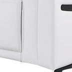 Two Piece White Italian Leather Five Person Seating Set
