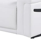 Two Piece White Italian Leather Five Person Seating Set