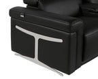 Two Piece Black Italian Leather Five Person Seating Set