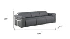 Two Piece Dark Gray Italian Leather Five Person Seating Set