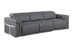 Two Piece Dark Gray Italian Leather Five Person Seating Set