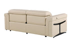 Two Piece Beige Italian Leather Five Person Seating Set