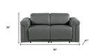 Two Piece Dark Gray Italian Leather Five Person Seating Set