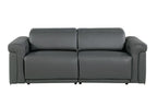 Two Piece Dark Gray Italian Leather Five Person Seating Set