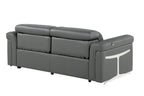 Two Piece Dark Gray Italian Leather Five Person Seating Set