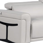 Two Piece Dark Gray Italian Leather Five Person Seating Set