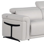 Two Piece Dark Gray Italian Leather Five Person Seating Set