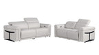 Two Piece Dark Gray Italian Leather Five Person Seating Set