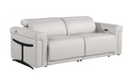 Two Piece Dark Gray Italian Leather Five Person Seating Set