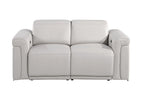 Two Piece Dark Gray Italian Leather Five Person Seating Set