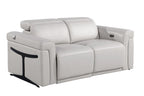 Two Piece Dark Gray Italian Leather Five Person Seating Set