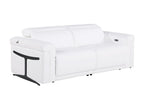 Two Piece White Italian Leather Five Person Seating Set