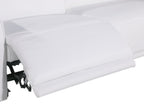 Two Piece White Italian Leather Five Person Seating Set