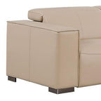 Two Piece Beige Genuine Leather Five Person Seating Set