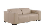 Two Piece Beige Genuine Leather Five Person Seating Set