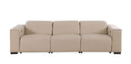 Two Piece Beige Genuine Leather Five Person Seating Set