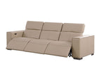 Two Piece Beige Genuine Leather Five Person Seating Set