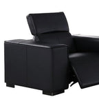 Two Piece Black Genuine Leather Five Person Seating Set