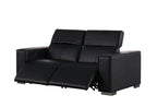 Two Piece Black Genuine Leather Five Person Seating Set