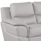 Two Piece Light Gray Leather Five Person Seating Set