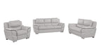 Three Piece Light Gray Leather Six Person Seating Set
