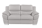 Three Piece Light Gray Leather Six Person Seating Set