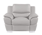 Three Piece Light Gray Leather Six Person Seating Set