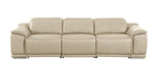 Three Piece Beige Genuine Leather Six Person Seating Set