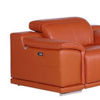 Three Piece Camel Genuine Leather Six Person Seating Set