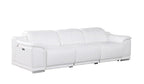 Three Piece White Genuine Leather Six Person Seating Set