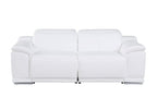 Three Piece White Genuine Leather Six Person Seating Set