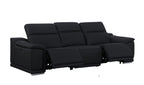Three Piece Black Genuine Leather Six Person Seating Set