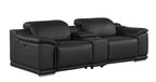 Three Piece Black Genuine Leather Six Person Seating Set