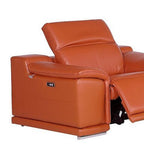 Three Piece Camel Genuine Leather Six Person Seating Set
