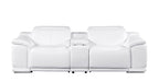 Three Piece White Genuine Leather Six Person Seating Set