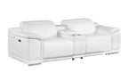 Three Piece White Genuine Leather Six Person Seating Set