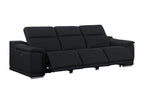 Three Piece Black Genuine Leather Six Person Seating Set