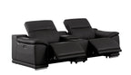 Three Piece Black Genuine Leather Six Person Seating Set