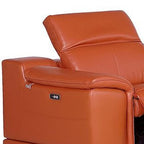 Three Piece Camel Genuine Leather Six Person Seating Set