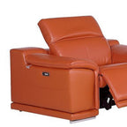 Three Piece Camel Genuine Leather Six Person Seating Set