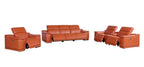 Three Piece Camel Genuine Leather Six Person Seating Set