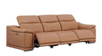 Three Piece Chestnut Genuine Leather Six Person Seating Set