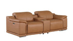 Three Piece Chestnut Genuine Leather Six Person Seating Set