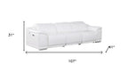 Three Piece White Genuine Leather Six Person Seating Set