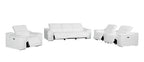 Three Piece White Genuine Leather Six Person Seating Set