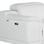 Three Piece White Genuine Leather Six Person Seating Set